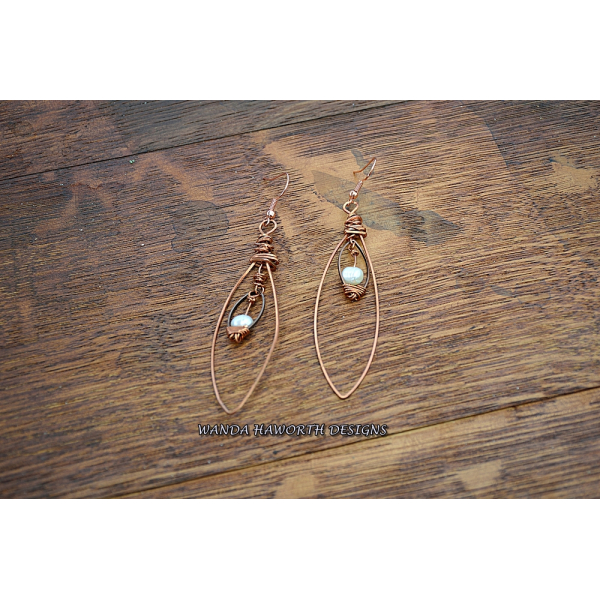 Copper oval hoops