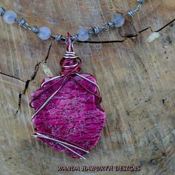 Royal Imperial Pink Jasper Pendant ,